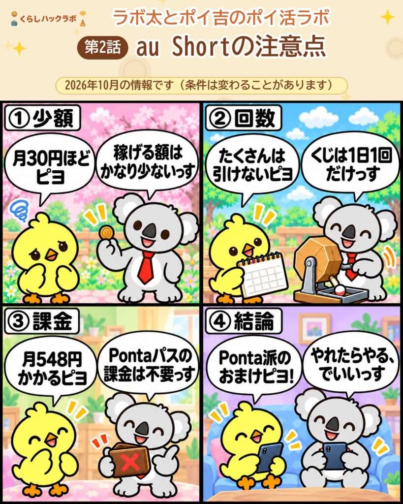 au Shortの注意点4コママンガ（第2話）