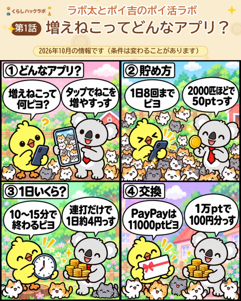 増えねこってどんなアプリ？4コママンガ（第1話）