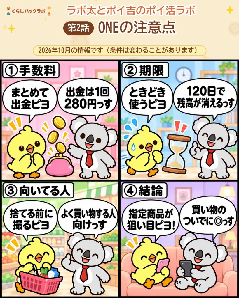 ONE（ワン）の注意点4コママンガ（第2話）