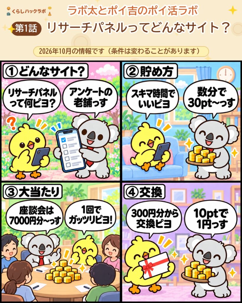 リサーチパネルってどんなサイト？4コママンガ（第1話）