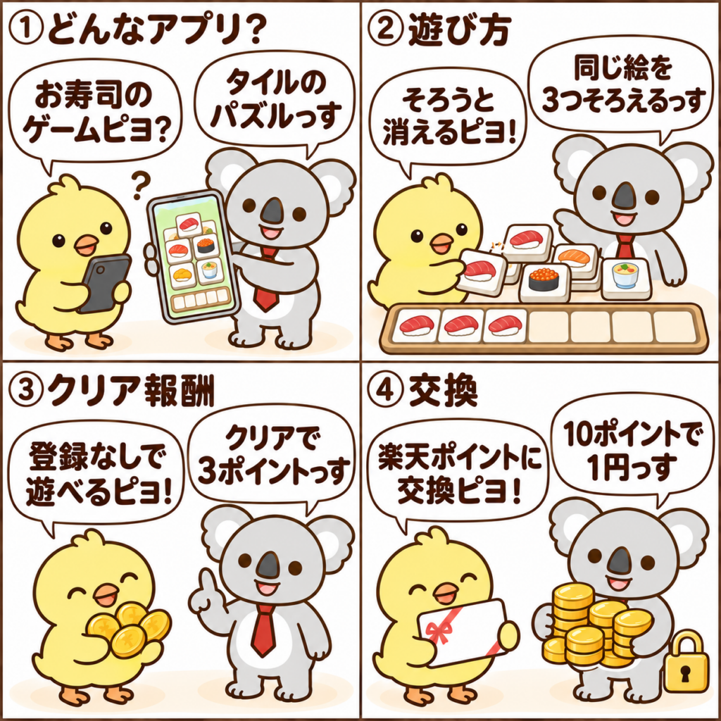 ポイ活タイルってどんなアプリ?(4コマ漫画)